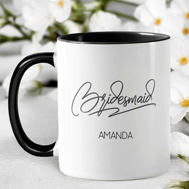 Wedding Party Personalized Name Bridesmaid Mug (Personalized Bridesmaid Coffee Mug)
