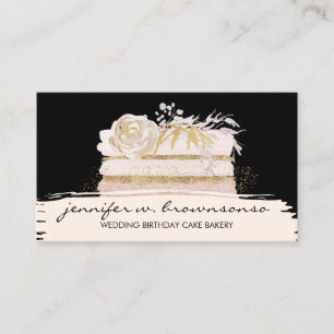 Wedding Party Pink Custom Cake Business Card