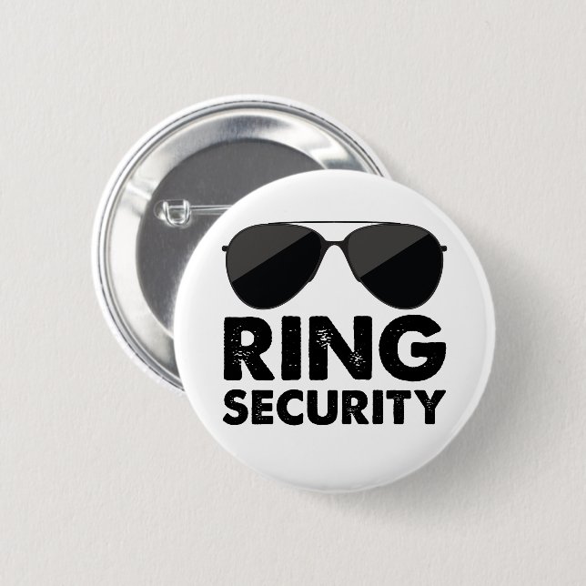 Wedding Party Ring Security Wedding Ring 2 Inch Round Button (Front & Back)