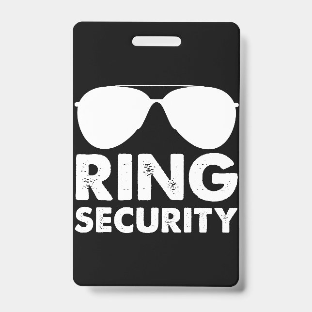Wedding Party Ring Security Wedding Ring Badge (Front)