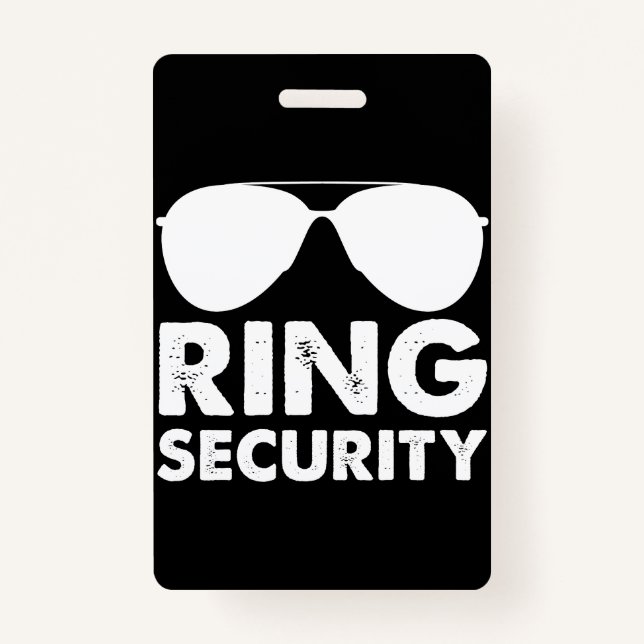 Wedding Party Ring Security Wedding Ring Badge (Front)