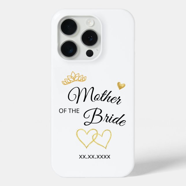 Wedding Party Role & Date Elegant Design Case-Mate iPhone Case (Back)