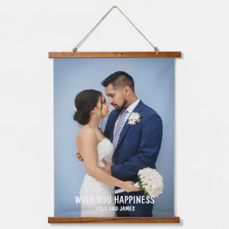 Wedding Party Script Photo Overlay Hanging  Hanging Tapestry
