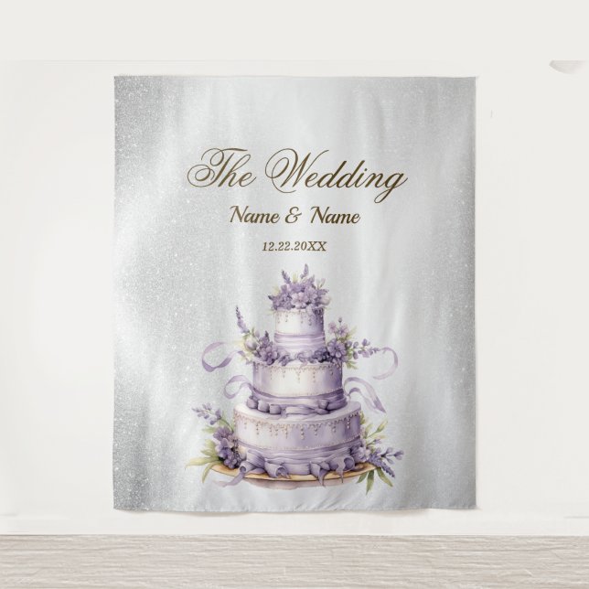 Wedding Party Silver Glitter Sparkle Elegant Tapestry (Front)