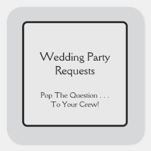 Wedding Party Square Sticker