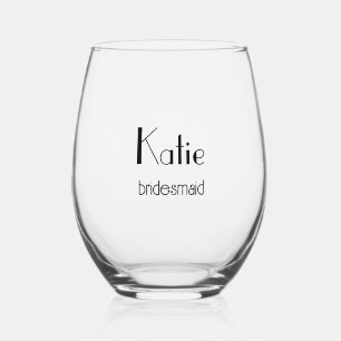 Wedding Party Stemless Wine Glass