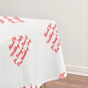 Wedding Party Table Red Typography Tablecloth