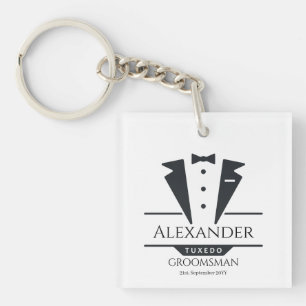Wedding Party Tuxedo Gifts Groomsman   Keychain