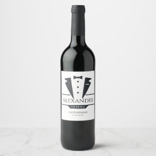 Wedding Party Tuxedo Gifts Groomsman   Wine Label