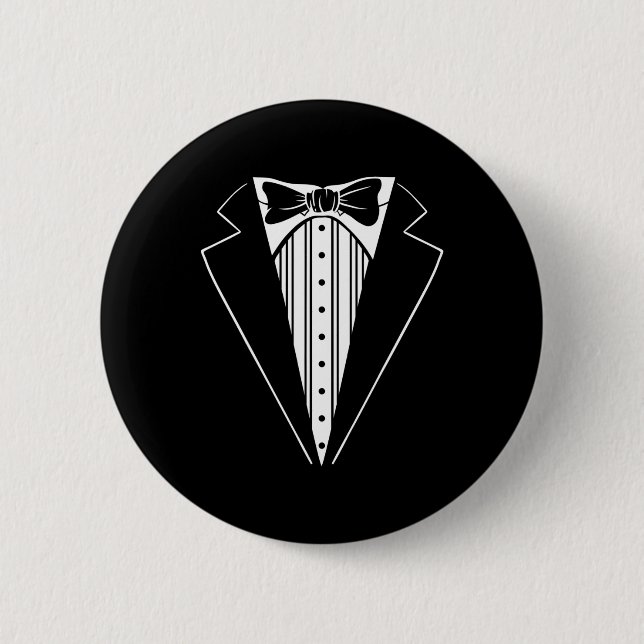 Wedding Party Tuxedo Matching Bachelor Party Funny 2 Inch Round Button (Front)