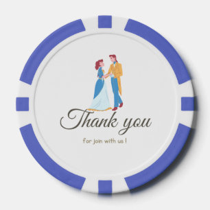 wedding party wish blue game couple Cinderella   Poker Chips