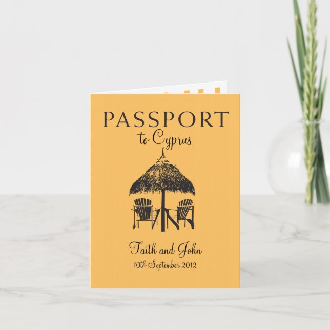 Wedding Passport Invitation to Cyprus (Front)