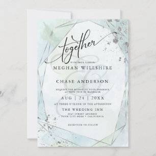 WEDDING   Pastel Dusty Blue Sage Silver Jaspé 