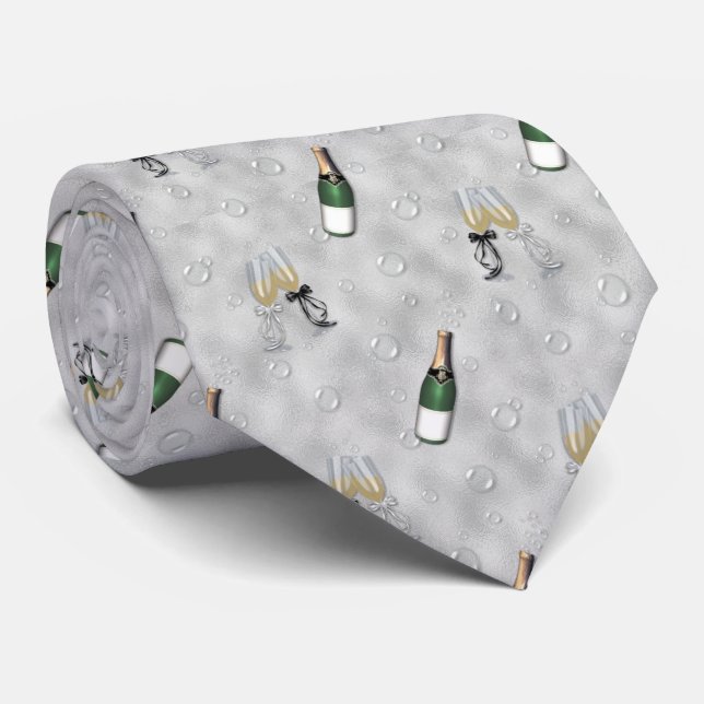 Wedding pattern champagne pattern tie (Rolled)