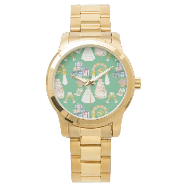 wedding pattern - green background watch (Front)