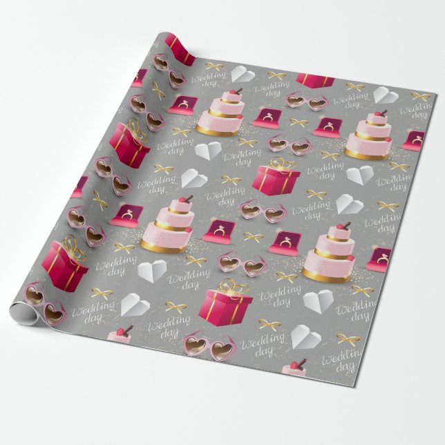 Wedding Pattern Wrapping Paper (Unrolled)