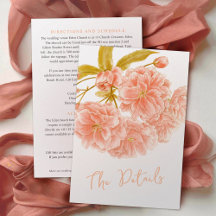 Wedding peach tree blossom The details flat