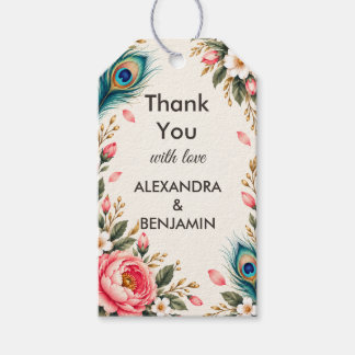 Wedding Peacock Botanical | Vintage Floral Gift Tags