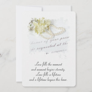 Wedding Pearl Heart on Formal Invitation