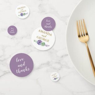wedding personalised confetti gold and purple