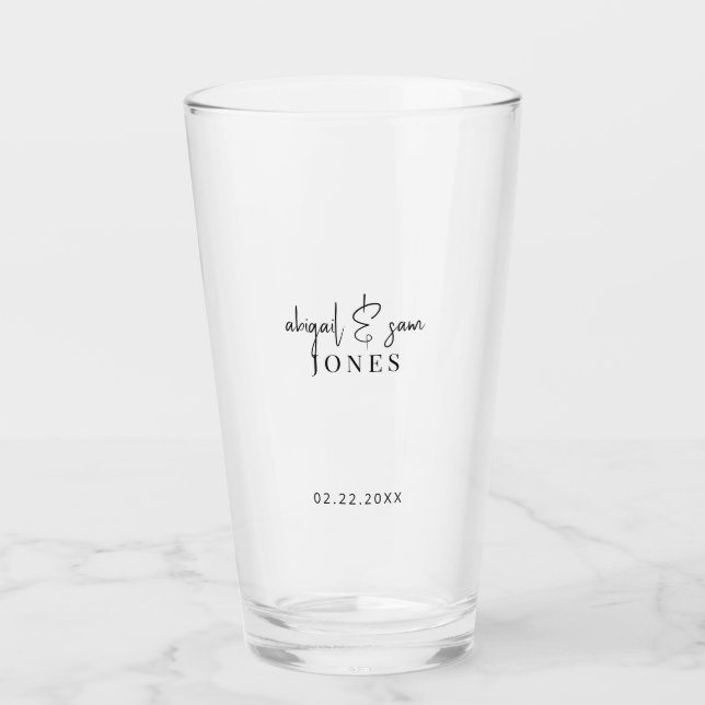 Wedding Personalized Beer Glass (Front)