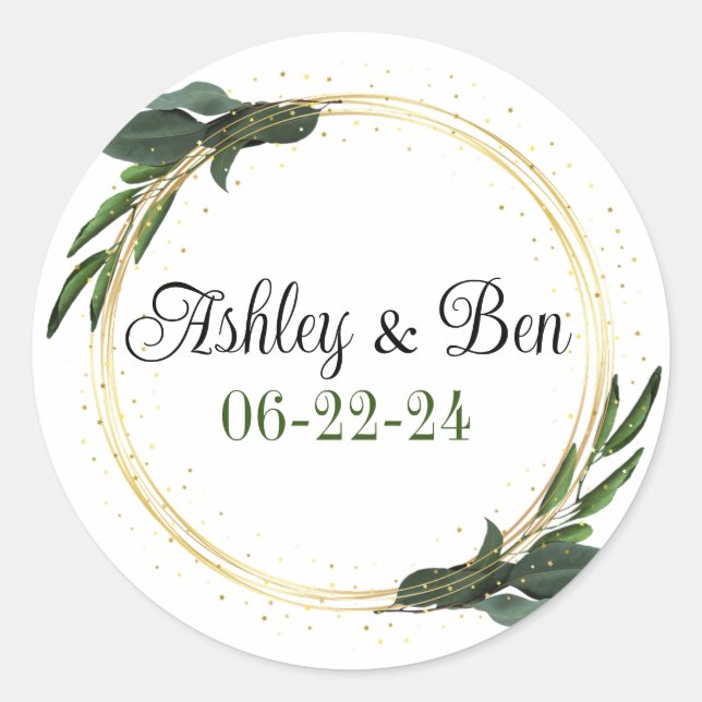 Wedding personalized envelope or favour stickers (Front)