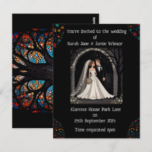 Wedding Personalized Invite Cartoon Image Postcard