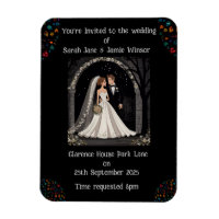 Wedding Personalized Invite Cartoon on Black 