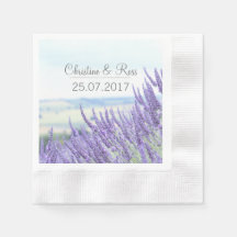 Wedding personalized lavender napkins