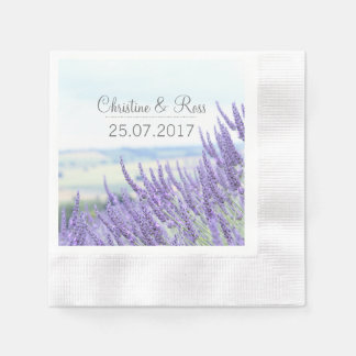 Wedding personalized lavender napkins
