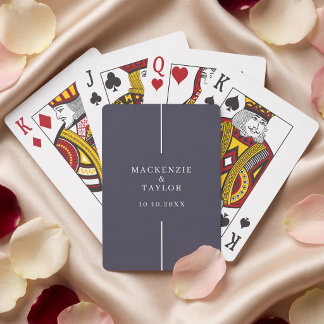 Wedding Personalized Name and Date Playing Cards