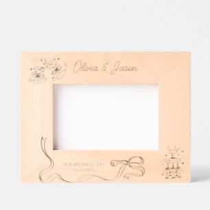 Wedding Personalized name Bow champagne tower Etched Frames