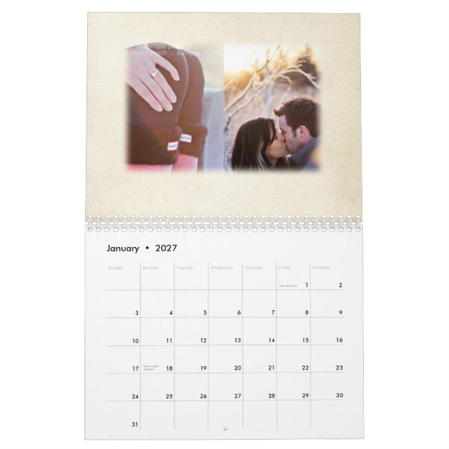 Wedding Personalized Photo Guest Book Guestbook Calendar (Jan 2027)