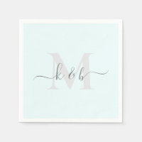 Wedding Personalized Script Icy Blue Cocktail