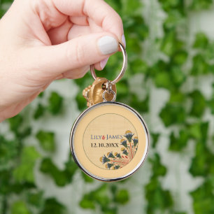 Wedding Pharaonic Ornamental Heritage On Papyrus Keychain