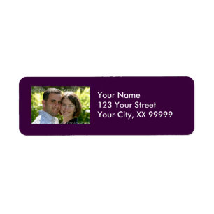 Wedding Photo Address Labels in Purple