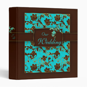 Wedding Photo Album Binder Gold Floral