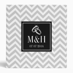Wedding photo album   Grey chevron pattern binder