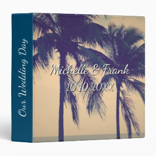 Wedding photo album with vintage palm tree photo binder