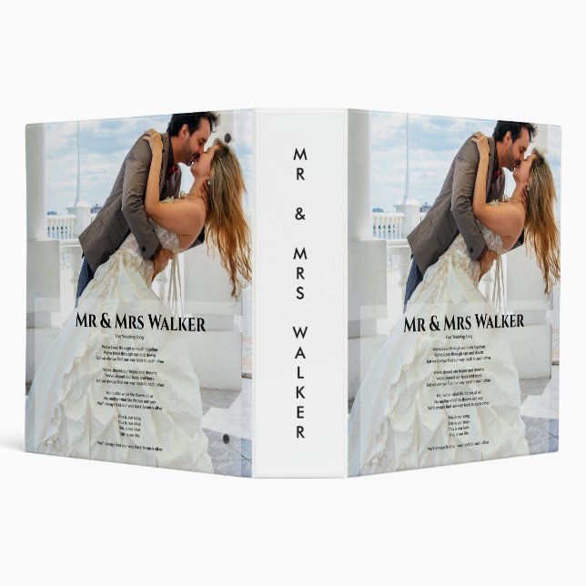 Wedding photo and song lyrics  3 ring binder (Background)