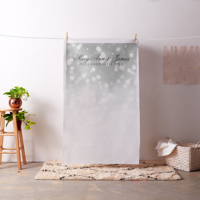 Wedding Photo Backdrop Silver Sparkle Lights (In Situ)