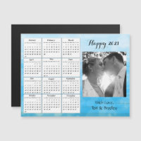 Wedding Photo Blue Gradient Mini 2021 Calendar
