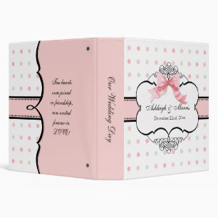 Wedding Photo Book Binder - French Bow  Dot Swirl