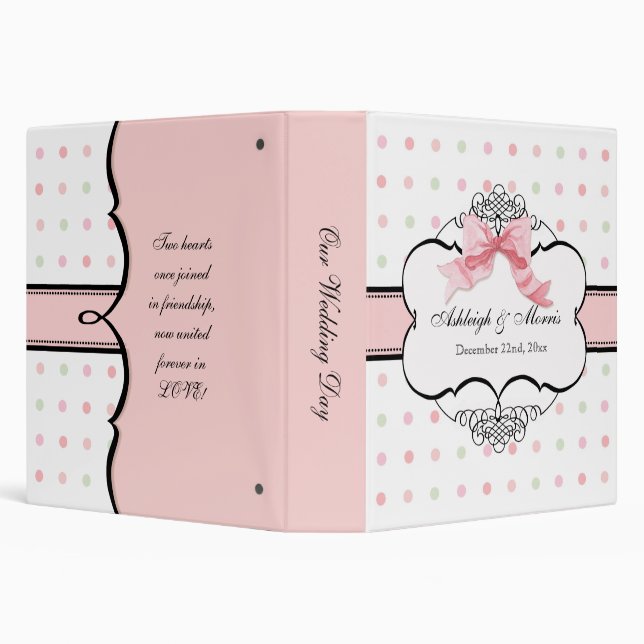 Wedding Photo Book Binder - French Bow  Dot Swirl (Background)