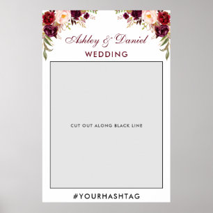 Wedding Photo Booth Prop   Burgundy Poster
