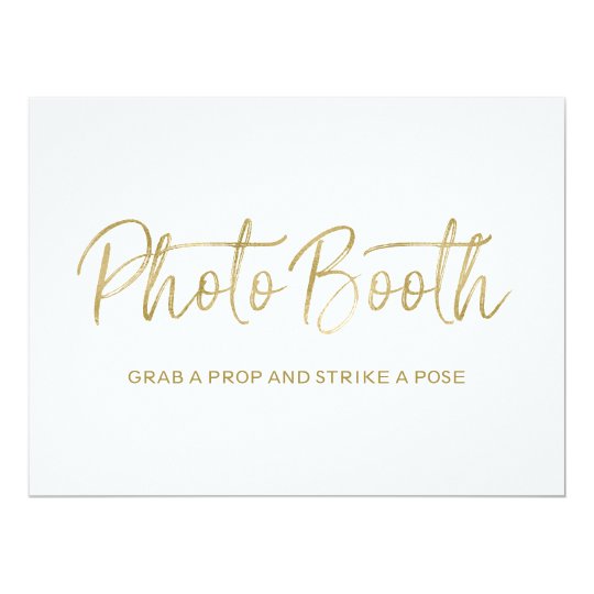 Wedding "Photo booth" Sign | Stylish Golden Card