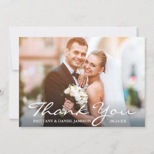 Wedding Photo Bride & Groom Thank You Card