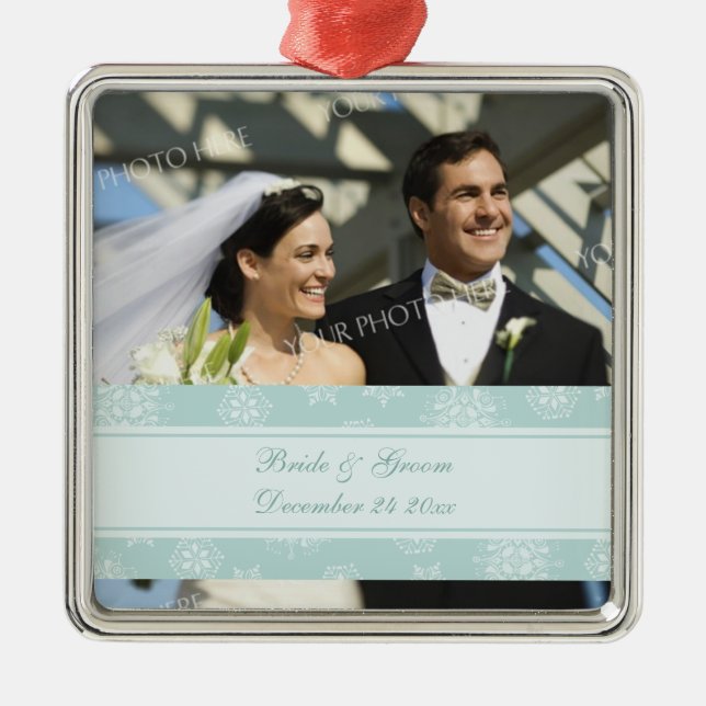 Wedding Photo Christmas Ornament (Front)
