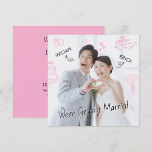 Wedding photo clip art hand drawn sketch fun invitation