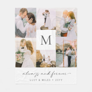 Wedding Photo Collage Fleece Blanket